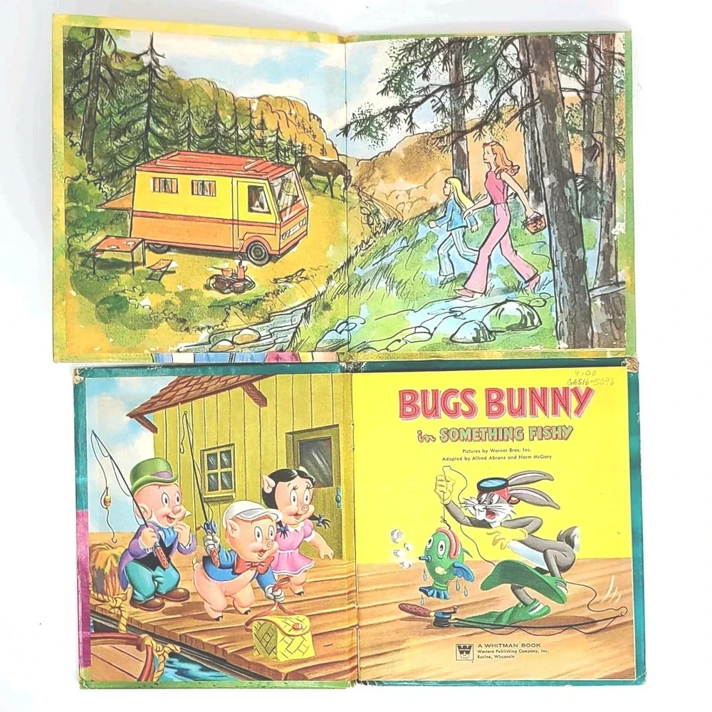 VTG Golden Tell A Tale Books Big Bird Follows Signs & Sleeping Beauty